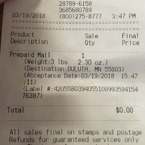 Proof it was sent out 3/19/2018